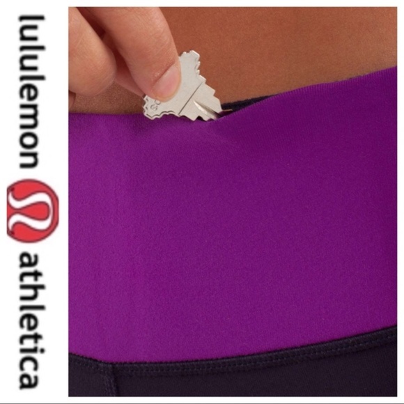 💕SALE💕 Lululemon Crop & Gather Black Purple Band - Picture 4 of 8